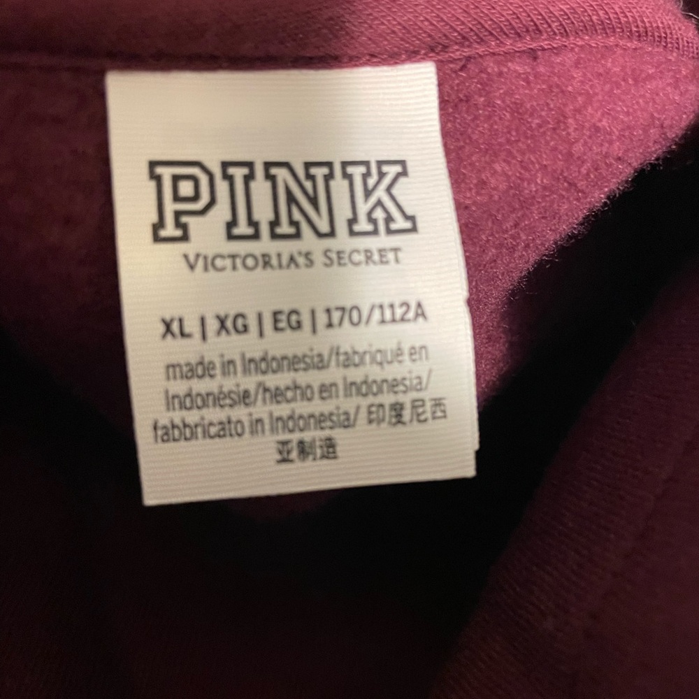 PINK Victoria secret high neck sweatshirt. Dark pink color size XL